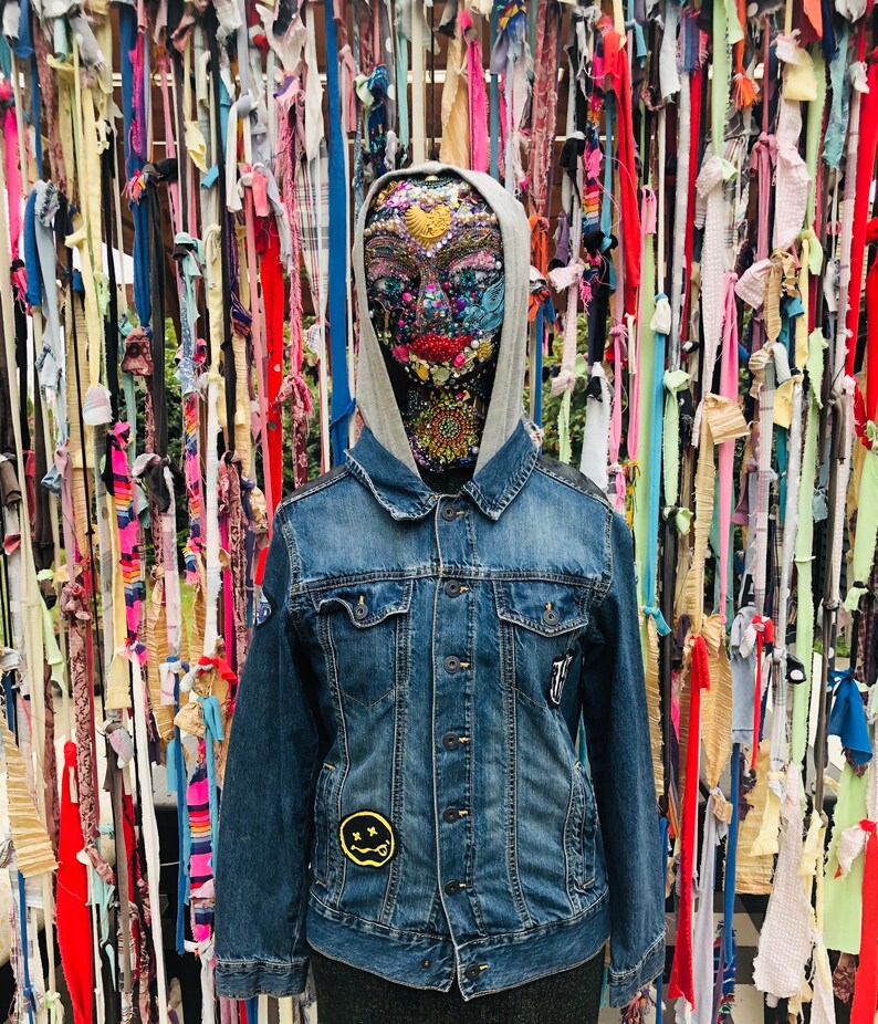 Nirvana hand painted denim jean jacket Nirvana jean jacket | Etsy
