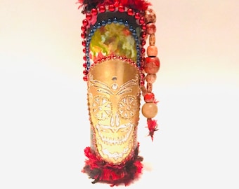 Day of the dead handmade candle, dis de los Muertos candle, skeleton candle, sugar skull candle, bohemian candle, skull candle