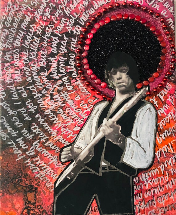 Keith Richards “sympathy for the Devil” Mixed Media Art on