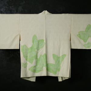 HAORI Japanese Vintage Kimono Silk Antique Jacket Robe Dress SHIBORI Dyed Textile/EIL34/520