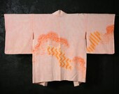 HAORI Japanese Vintage Kimono Silk Antique Jacket Robe Dress SHIBORI Dyed Textile/EIL13/515