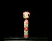 Japanese Wooden Doll Vintage Ornament KOKESHI Antique Sculpture Figurine 1945-/H 11.8"/EIC98/695