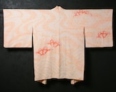 HAORI Japanese Vintage Kimono Silk Antique Jacket Robe Dress SHIBORI Dyed Textile/EIH60/610