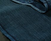 Japanese Fabric Cotton Textile Vintage Kimono Antique BORO RANRU Patch Indigo Blue SHIMA Woven 76.8"/EIE06/110