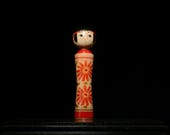 Japanese Wooden Doll Vintage Ornament KOKESHI Antique Sculpture Figurine 1945-/H 12"/EIH53/640