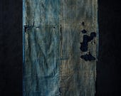 Antique Japanese BORO Textile / Meiji Period Indigo Ranru Sashiko Fabric Fragment / Wabi Sabi Folk Cloth 65.4"/EIY72/400