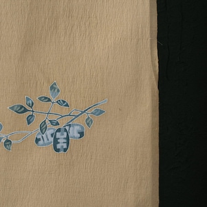 Japanese Fabric Silk Textile Vintage Kimono Antique Boro Patch Kusakizome Dyed 41.3"/EIN48/60