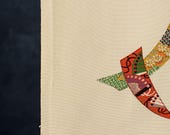 Vintage Japanese Silk Kimono Fabric Scrap Remnant Boro Textile 40.2"/EIZ10/55