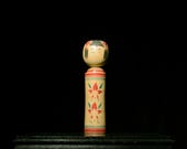 Japanese Wooden Doll Vintage Ornament KOKESHI Antique Sculpture Figurine 1945-/H 11.8"/EID01/745