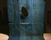 Japanese Fabric Cotton Textile Vintage Kimono Antique Boro Patch Indigo Blue RANRU 74"/EHP52/420