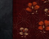 Vintage Japanese Wool Kimono Fabric Scrap / Showa Era Textile Remnant / Sewing, Patchwork & Upcycling Material 63.8"