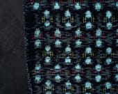 Vintage Japanese Indigo Kasuri Cotton Textile / Multicolor Geometric Cross Ikat Fabric / Showa Era 70.1"