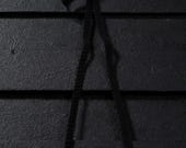 Japanese Fabric Silk Vintage Kimono OBIJIME Belt Antique Boro Black KUMIHIMO Woven Textile 62.2"/EIG70/30