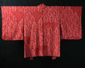 HAORI Japanese Vintage Kimono Silk Antique Jacket Robe Dress SHIBORI Dyed Textile/EIN02/520