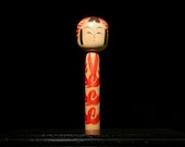 Japanese Wooden Doll Vintage Ornament KOKESHI Antique Sculpture Figurine 1945-/H 11.8"/EIH06/435