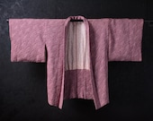 HAORI Japanese Vintage Kimono Silk Antique Jacket Robe Dress SHIBORI Dyed Textile/EIM51/490