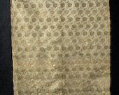 Vintage Japanese Maru Obi Silk Brocade Textile / Gold Thread Auspicious Fruit & Floral Woven Wide Fabric Panel 78.7"