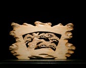 Japanese Wooden Doll Vintage Ornament YAKUSHIMA SUGI Antique Sculpture Figurine 1945-/H 9.1"/EIB08/390