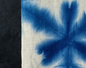 Vintage Japanese Indigo Shibori Fabric Scrap / Sekka Pattern Cotton Textile 50.4"