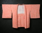 HAORI Japanese Vintage Kimono Silk Antique Jacket Robe Dress SHIBORI Dyed Textile/EIE51/510