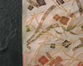 Japanese Fabric Silk Textile Vintage Kimono Antique Boro Patch Kusakizome Woven 78.7"/EIK54/350