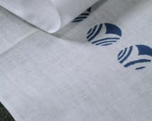 Japanese Fabric Cotton Textile Vintage Kimono Antique Boro Patch Kusakizome TENUGUI Dyed 36.6"/EIG55/45