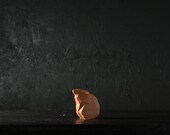 Japanese Wooden Doll Vintage Ornament NEZUMI Antique Sculpture Figurine 1945-/H 2"/EIQ18/35