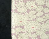 Vintage Japanese Silk Textile / Lavender & Ivory Chrysanthemum Allover Floral Dyed Kimono Fabric Scrap 66.9"