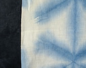 Vintage Japanese Indigo Shibori Fabric Scrap / Sekka Pattern Cotton Textile 57.1"