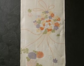 Japanese Fabric Silk Textile Vintage Kimono Antique Boro Patch Kusakizome Dyed 39.8"/EIK24/20