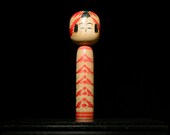 Japanese Wooden Doll Vintage Ornament KOKESHI Antique Sculpture Figurine 1945-/H 14.2"/EIH50/940