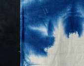 Vintage Japanese Indigo Shibori Fabric Scrap / Sekka Pattern Cotton Textile 46.1"