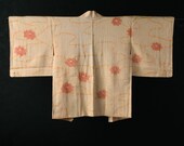 HAORI Japanese Vintage Kimono Silk Antique Jacket Robe Dress SHIBORI Dyed Textile/EIN28/440