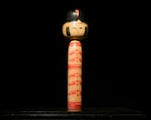 Japanese Wooden Doll Vintage Ornament KOKESHI Antique Sculpture Figurine 1945-/H 14.2"/EIH18/710