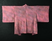 HAORI Japanese Vintage Kimono Silk Antique Jacket Robe Dress SHIBORI Dyed Textile/EIP82/430
