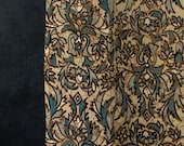 Antique Japanese Silk Fabric Scrap / Taisho Era Floral Textile / Arts & Crafts Style Remnant 48.8"