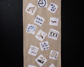 Vintage Japanese Tenugui Cloth, Showa Era Traditional Cotton Textile 36.2"/EIY49/40