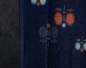 Vintage Japanese Wool Kimono Fabric Scrap / Showa Era Textile Remnant / Sewing, Patchwork & Upcycling Material 62.2"