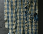 Japanese Fabric Cotton Textile Vintage Kimono Antique BORO RANRU Patch Indigo Blue SHIMA 65.4"/EIJ88/780