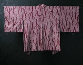 HAORI Japanese Vintage Kimono Silk Antique Jacket Robe Dress SHIBORI Dyed Textile/EIN08/460