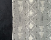 Vintage Japanese Tsumugi Silk Kimono Fabric / Gray Geometric Kasuri Textile / Patchwork Craft Material 62.2"