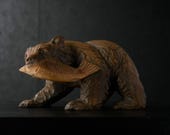 Japanese Wooden Doll Vintage Ornament BEAR Antique Figurine 1945-/H 6.1"/EIT29/860