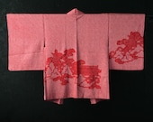 HAORI Japanese Vintage Kimono Silk Antique Jacket Robe Dress SHIBORI Dyed Textile/EIN26/510