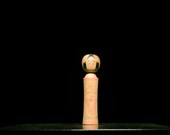 Japanese Wooden Doll Vintage Ornament KOKESHI Antique Sculpture Figurine 1945-/H 4.7"/EHY24/45