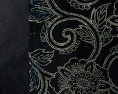 Antique Japanese Indigo Katazome Cotton Textile / Chrysanthemum Arabesque Stencil Dyed Fabric / Meiji Era 64.6"