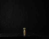 Vintage Japanese Kokeshi Doll / Small Hand Painted Wooden Folk Art / One of a Kind Piece 2.8"/EIW03/15
