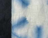 Vintage Japanese Indigo Shibori Fabric Scrap / Sekka Pattern Cotton Textile 50.4"