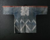 HAPPI Japanese Vintage Kimono Cotton Antique Jacket SASHIKO NORAGI Indigo Blue Dyed Textile/EIQ69/860