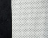 Vintage Japanese Dyed Cotton Textile / White & Gray Tiny Cross Geometric Pattern Kimono Fabric Scrap / Showa Era 61.4"