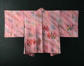 HAORI Japanese Vintage Kimono Silk Antique Jacket Robe Dress SHIBORI Dyed Textile/EIQ41/455